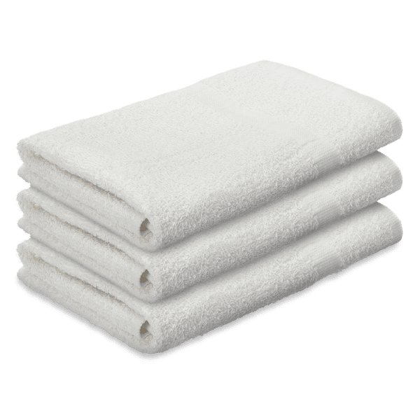 Small White Fitness Towels 16x27 Cam Border