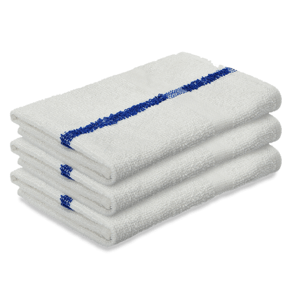 Pedicure Towels 16x27 White with Blue Stripe